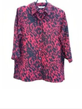 ALIA Leopard Print 3/4 Sleeve Blouse | EUC | Button-down